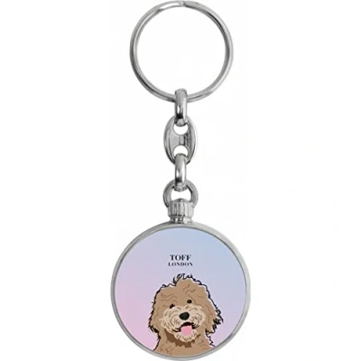 Image of Toff London Beige Labradoodle Dog Head Keyring