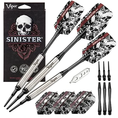Image of Viper by GLD Products Sinister 95% Tungsten Soft Tip Darts, Teardrop Barrel, 16 Grams, Multi (21 3501 16)