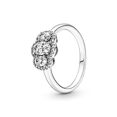Image of Pandora , Women’s Sterling silver Cubic Zirconia Ring, Silver, 190049C01 54