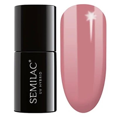Image of Semilac Extend Base 5in1 818 Brown Pink Gel Nail Polish Functions Long Lasting and Easy to Apply UV/LED Nails 7ml