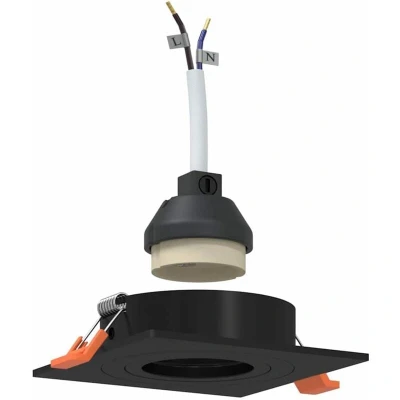 Image of vidaXL Recessed Spotlights 24 pcs Square GU10 Black 91x91 mm