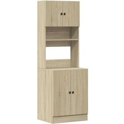 Image of vidaXL Sonoma oak kitchen cabinet 60x50x180cm engineered wood, cupboard, kitchenette unit, storage unit