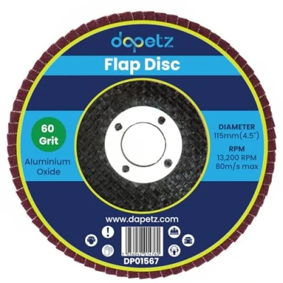 Image of Dapetz ® Flap Discs 60 Grit 115mm 4.5&quot; Aluminum Oxide Pack of 1 Grinding Sanding for Angle Grinder to Metal Wood and Stainless Steel