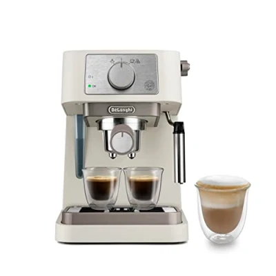 Image of De&#039;Longhi Manual Coffee Machine Stilosa EC260.CR, 15 Bar Pressure, Cappuccino System, Automatic Switch Off, Compatible with ESE pods, 2 Level Tray, Capacity 1L Cream