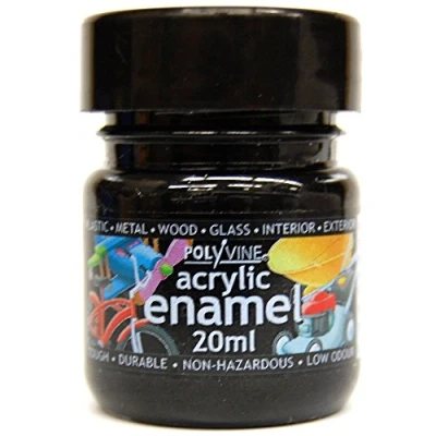 Image of Polyvine 729870011137 Acrylic Enamel BLACK 20ML