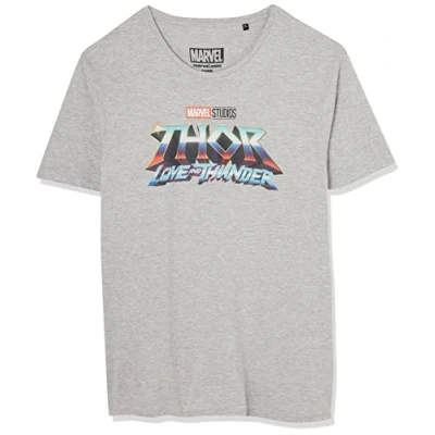 Image of Marvel Men&#039;s METLATMTS002 t Shirt, Grey Melange, XXL