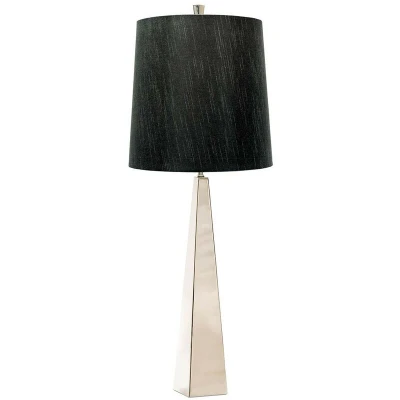 Image of Ascent Table Lamp with Round Tapered Shade, Polished Nickel