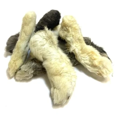 Image of Rabbit Feet with Fur 200g Natural Dog Treats Chews Hypoallergenic Hair (Great Alternative to Ears) SLD