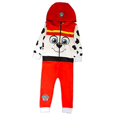 Image of Paw Patrol Boys Marshall Hooded Onesie, White/Red, Age 18 24 Months