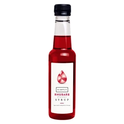 Image of Simply Rhubarb Syrup, Vegan &amp; Nut Free Flavoured Syrup for Coffee, Cocktails Baking (250ml)