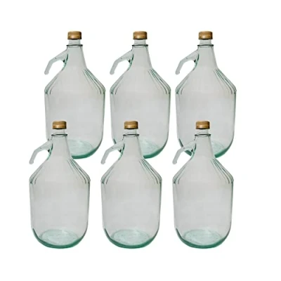 Image of DIAH DO IT AT HOME 6 x 5L Glass Demijohn with Screw Cap Fermentation Carboy for Cider Wine Making Storage