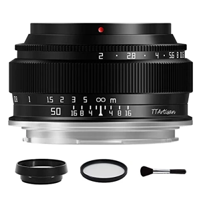 Image of TTArtisan 50mm F2 Full Frame Large Aperture Manual Portrait Lens for Sony E Mount Mirrorless Camera A5500 A6000 A6300 A6400 A7C A7MIII A7MIV A7RIII A9 NEX 3 3N 5 5R