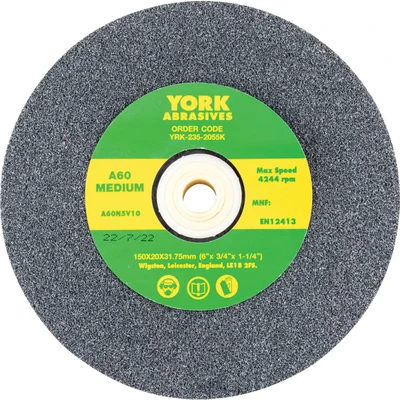Image of York 150X20X31.75MM A60NV Medium Aluminium Oxide Bench Grinding Wheel