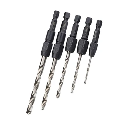 Image of Pack of 5 Snappy Quick Change Hex Shank HSS Drill Bit Set 2mm, 3.2mm, 4mm, 5mm, 6mm