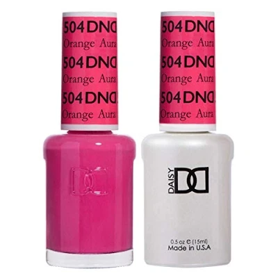 Image of DND Duo Gel &amp; Nail Polish Set Orange Aura 504 2x15ml