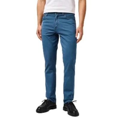 Image of Wrangler Men&#039;s Texas Slim Pants, Dark Dusty Blue, 38 W/32 L