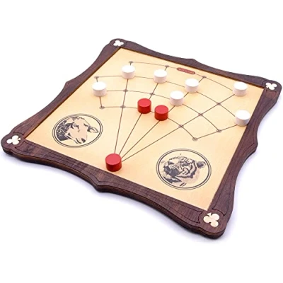 Image of Brimtoy Lambs and Tigers traditional wooden board game