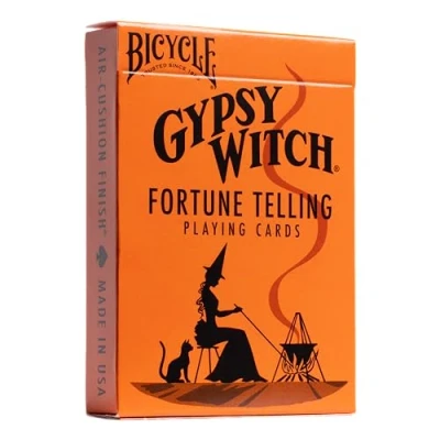 Image of Bicycle Gypsy Witch Fortune Telling Playing Cards, 52 Card Deck, Play Games and Tarot Reading Magic, Orange