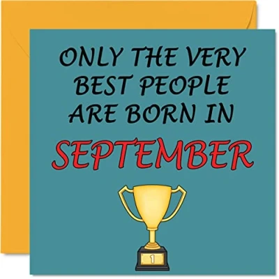 Image of Fun Birthday Cards for Men Women Very Best September Card Mum Dad Brother Sister Son Daughter Nan Grandad, 145mm x Greeting Cards, Joke Humour 30th 40th 50th Bday