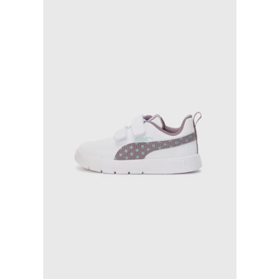 Image of PUMA Baby Girls COURTFLEX V3 Dotty V INF Sneaker, White Plum JAM Light Moss, 6 UK Child