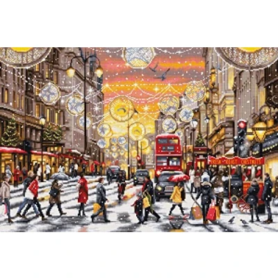 Image of Cross Stitch Kit Luca S Gold Christmas Shopping, BU5007, Needlecraft