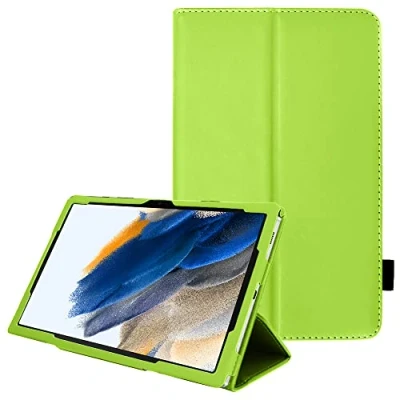 Image of TECHGEAR Leather Case for Samsung Galaxy Tab A8 10.5&quot; (SM X200 / SM X205) Premium PU Slim Folio Stand Smart Cover with Hand Strap, Auto Sleep/Wake [Green]