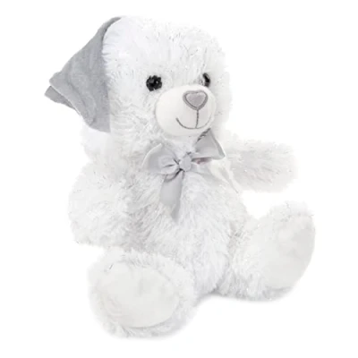 Image of abeec Glitter Bear Valentines Gifts For Her Baby Soft Toys White Teddy Bears Babies Cuddly Toy Plush