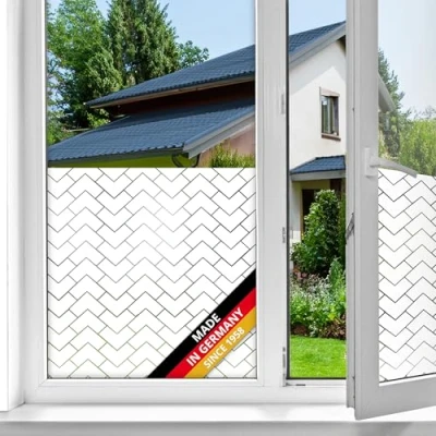 Image of d c fix window film privacy Chester static cling premium 67,5 cm x 1,5 m frosted glass sticker opaque for home, kitchen, bathroom &amp; office