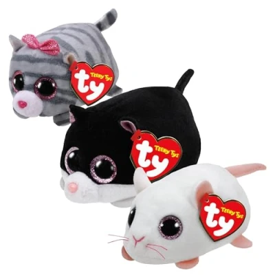 Image of TY Cara, Anna &amp; Cassie Teeny Multipack Squishy Beanie Baby Soft Plush Toys Collectible Cuddly Stuffed Teddy