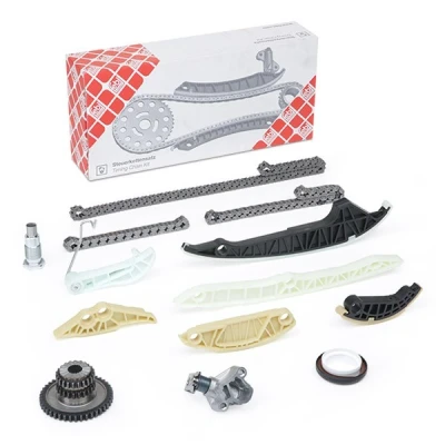 Image of 06H103085G, 06H103085GS5, 06H105209AT, 06H105209ATS5, 06H109158N Timing chain Kit FEBI BILSTEIN 106513 Silent Chain, Closed AUDI: A4 B8 Avant