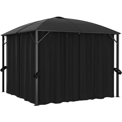 Image of vidaXL Gazebo with Curtains 300x300x265 cm Anthracite