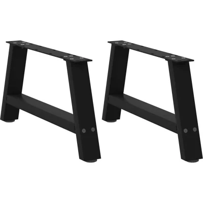 Image of vidaXL Coffee Table Legs A Shaped 2 pcs Black 60x(30 31) cm Steel