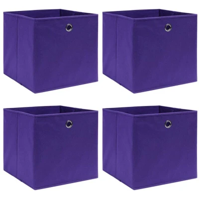 Image of vidaXL Storage Boxes 4 pcs Purple 32x32x32 cm Fabric