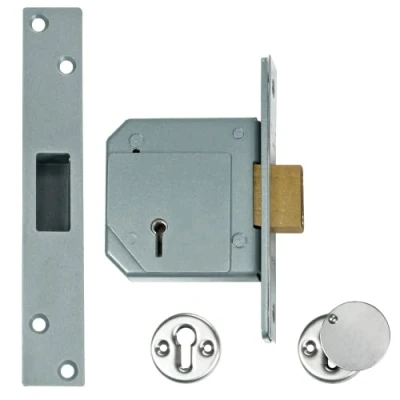 Image of Chubb 5 Lever Mortice Deadlock 3&quot; B 3G114 SC 80 (British Standard) Satin Chrome Finish