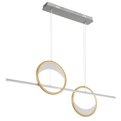 Image of Umbra Bar Pendant Ceiling Light Silver Colored 2x LED Dimmable 2700 6500K Remote Control Timer