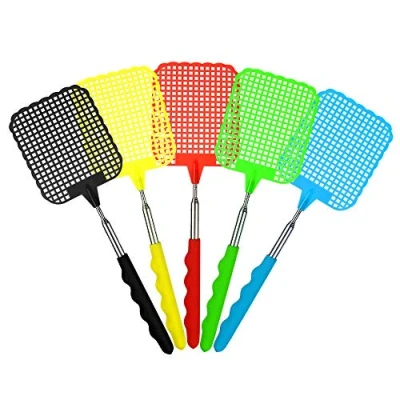 Image of TUPARKA 5 Pack Telescopic Fly Swatters, Manual Adjustable Swat Pest Control Durable Extendable Handle House Wife Helper