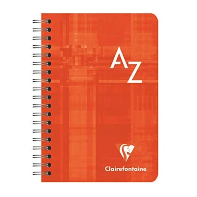 Image of Clairefontaine Ref 8509C Wire bound Indexed Notebook (90 Sheets) 9.5 x 14cm Size, Squared Ruling, 90gsm Brushed Vellum Paper, Laminated Card Cover Assorted Colours (Pack of 5)