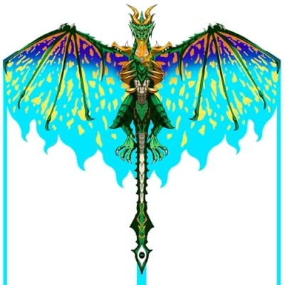 Image of Mint&#039;s Colorful Life Dragon Kite for Kids &amp; Adults, Easy to Fly Best Beach Beginners, 300ft String Included