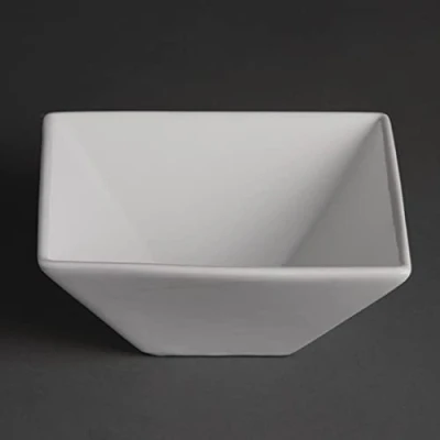 Image of Olympia Whiteware Square Bowls 170mm Porcelain Kitchen Dish Restaurant 12pc