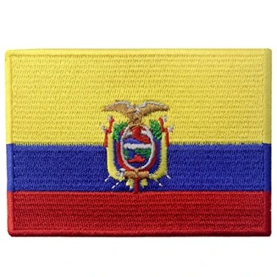 Image of Ecuador Flag Embroidered Emblem Ecuadorian Iron On Sew National Patch