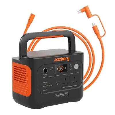 Image of Jackery Explorer 1000V2 Portable Power Station + 5M Extension Cable, 1070Wh LiFePO4 Battery, 1500W AC &amp; 100W USB C Output, 1 Hour Fast Charging, Solar Generator for Camping Emergency Backup