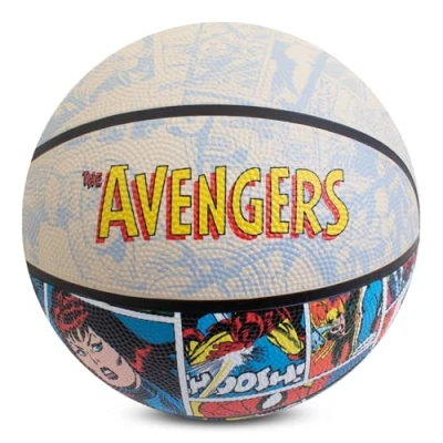 Image of Hy Pro Officially Licensed Avengers Basketball Size 5 Marvel Design with Retro Graphic, Small for Indoor or Outdoor Play &amp; Practice Durable Rubber