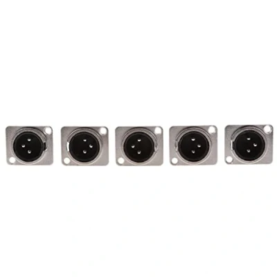 Image of 5pcs 3 Pin XLR Male Socket Chassis Panel Mount Metal Audio Video Connector