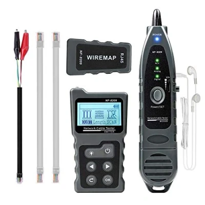 Image of KOLSOL 4 in 1 Network Cable Tracker PoE Tester with NCV &amp; Lamp for CAT5e/CAT6/CAT6a, Detect Voltage, PSE Standards, Measure Fault Distance by TDR Function NF 8209