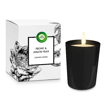 Image of Air Wick Peony &amp; Anjou Pear Scented Candle 220g 40 Hours Burn Time
