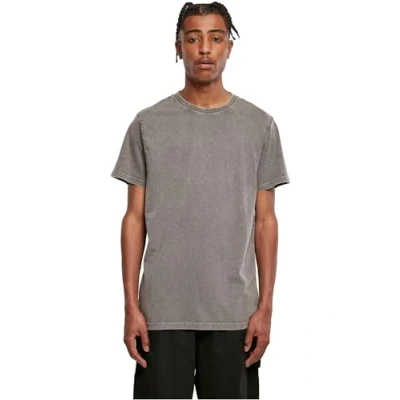 Image of Build Your Brand Men&#039;s By190 acid Washed Round Neck Tee T Shirt, Asphalt, M