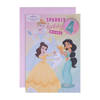 Image of Hallmark 4th birthday Card Disney Princess Design