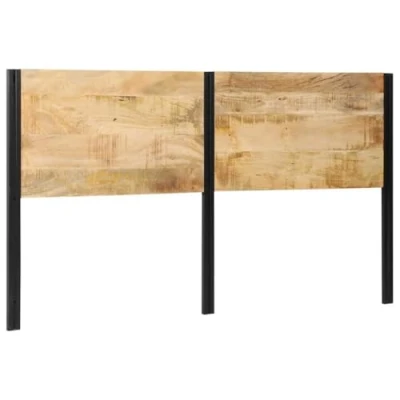 Image of vidaXL 180cm Solid Mango Wood/Iron Headboard for Bedroom Durable Freestanding Bed Back Panel