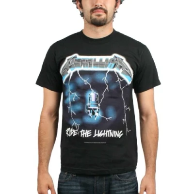Image of Bravado Men&#039;s Metallica Ride Lightning T Shirt, Black, Medium