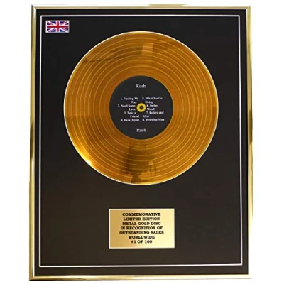 Image of RUSH METAL GOLD RECORD DISPLAY COMMEMORATIVE LTD EDITION